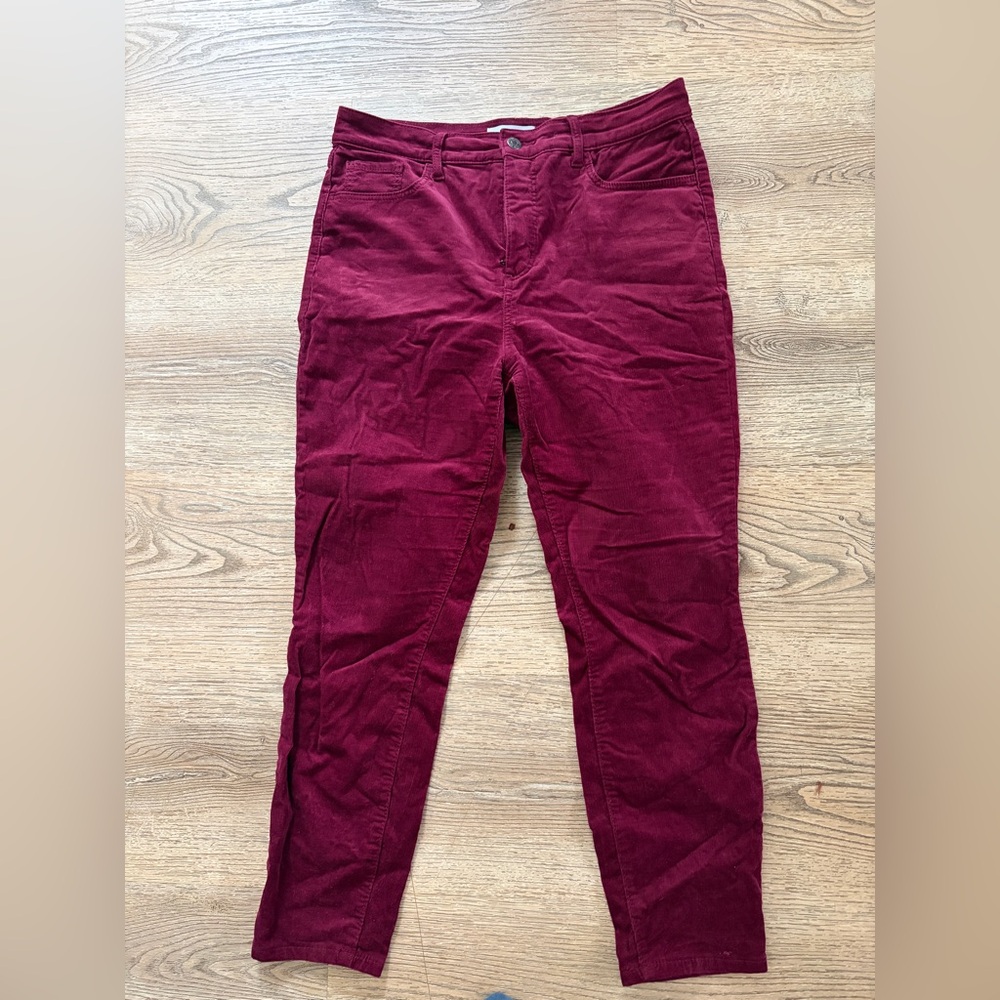 Burgundy velvet cords - Ann Taylor Loft - size 30
